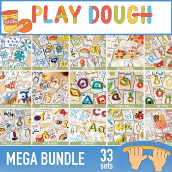 Preview of 400+ Play Dough Mats - Entire Store BUNDLE!!! Fine Motor Activities Task Cards