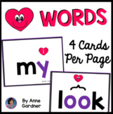 400 Heart Word Cards for Instruction & Use on Word Wall {F