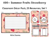 400+ Summer Fruits Strawberry Classroom Décor Pack #165, 2