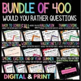 400 Would You Rather Questions BUNDLE - Digital & Print Prompts