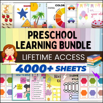 Preview of 4000 Preschool Worksheets: Full Year Bundle, Chore Charts, Number Worksheets