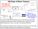 Daily Brain Teasers- Rebus Puzzles, Word Play, Records & T