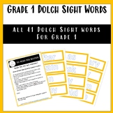 41 Dolch Sight Words for Grade 1 - Centers, Daily 5 and Pl