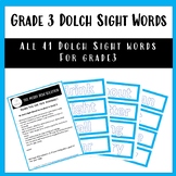 41 Dolch Sight Words for Grade 3 - Centers, Daily 5 and Pl