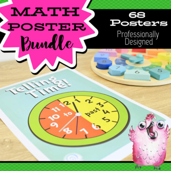 Preview of 68 Math Posters | Anchor Charts | Classroom Displays | Concepts | Skills