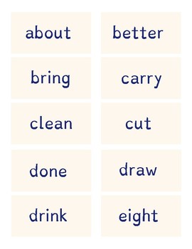41 Printable Pre-Primer Sight Word Dyslexia Flash Cards by Lanier ...