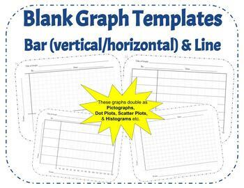 Preview of 42 Blank Graph Templates: Horizontal & Vertical Bar Graph, Line Graph, Printable