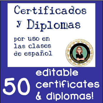 Preview of Spanish Certificados Diplomas End of Year or Semester certificates diplomas