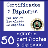 Spanish Certificados Diplomas End of Year or Semester cert