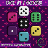 42 Dice in 7 Colors | PNG Transparency | Graphics for Math