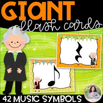 Preview of Music Symbol Flash Cards {8.5×11, Color and Black & White}