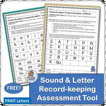 Preview of 42 Letters and Sounds Assessment Record - Keeping Tool - FREE