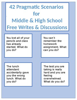 Preview of 42 Pragmatic Scenarios for Middle & High School
