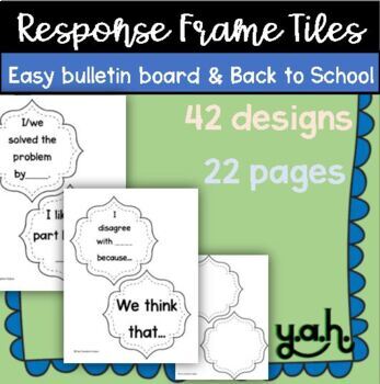 Preview of 42 Response frame sentence frame bulletin board SEL wall decor board