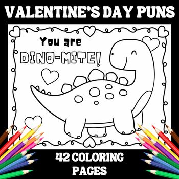 42 Valentine's Day Puns Coloring Pages by Teacher's Helper | TPT