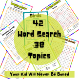 42 Word Search Puzzles ( Growing Bundle ) - Solutions included