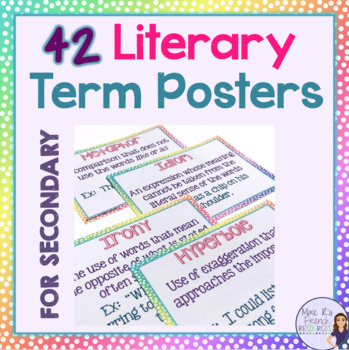 Preview of 42 literary term posters for secondary ELA - middle school and high school