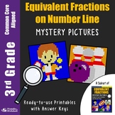 Math Coloring 3rd Grade Mystery Equivalent Fractions On Number Line Worksheets