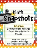 44 1st Grade Math Snapshots- Weekly Assessments CCSS Aligned