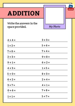 Preview of 44 Addition Sums for Grade 1 students with answer key