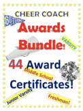 44 CHEER AWARD Certificates Bundle!  Varsity, JV, Freshman