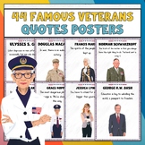 44 Famous Veterans Quote Posters American Heroes, Memorial