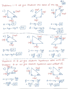 45 45 90 triangles worksheet