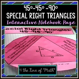 Special Right Triangles Guided Note Foldable Page