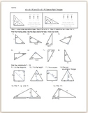 45-45-90 and 30-60-90 Special Right Triangles - Practice/HW
