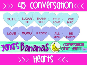 Preview of 45 Conversation Candy Heart Clipart Graphics