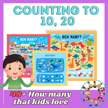 Preview of 45+ How many? Counting to 10, 20/Numbers to 10, 20 (Animal, Objects..)
