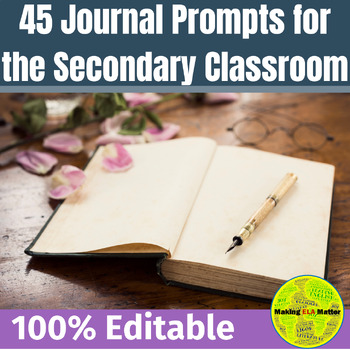 Preview of 45 Journal Topics for the Secondary Classroom 