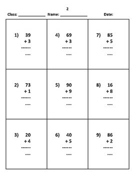 45 Math Equations ( 1 digit dividing [/] ) for kids with solutions V4