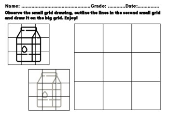 Preview of 45 Nutrition Easy Grid Drawing Activities, Nutrition Art Sub Plan, Scale Drawing