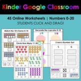 45 Online Worksheets | Numbers 0-20 | Digital | Google | Distance Learning