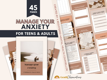 Preview of 45 Page Anxiety Management Workbook for Teens and Adults