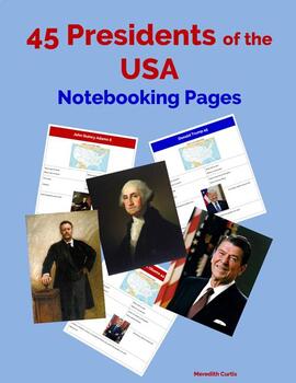Preview of 45 Presidents of the USA Notebooking Pages