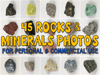 Preview of 45 Rocks and Minerals Photos Photography Personal and Commercial Use
