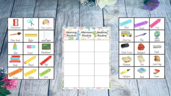 Preview of 45 School picture cards with a Daily Routine Schedule! Butterfly