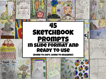 45 Sketchbook Prompts by LeftBrainedArtTeacher | TPT