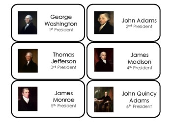 Preview of 46 US Presidents Printable Flashcards. Preschool-Elementary History.