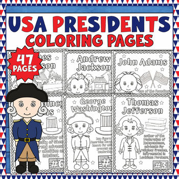 Preview of 45 USA Presidents Coloring Pages | President's Day Coloring Sheets