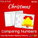 Christmas Comparing Numbers Coloring By Number Mystery Pic