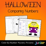 Halloween Comparing Numbers Coloring By Number Mystery Pic