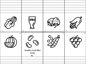 Preview of 46 Healthy Food Mini Books, Picture Writing, Back to School Week Activity