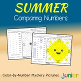 Count And Compare Number Summer Worksheets Kindergarten Ma