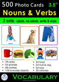 Photo Vocabulary Cards Bundle: 540 NOUNS & VERBS: Speech T