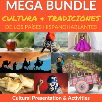 Preview of 47 Culture & Tradition Presentations in Spanish & English MEGA Bundle