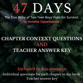 Preview of 47 Days: Chapter Questions & Answer Key -  Annette Oppenlander