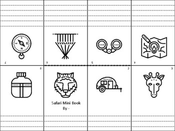 Preview of 47 Safari Mini Books, Picture Writing, Back to School Week Activity